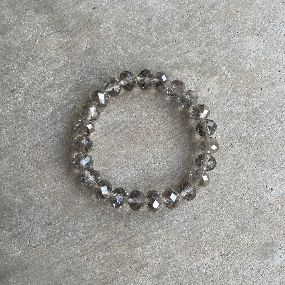 Clear Grey Beaded Bracelet